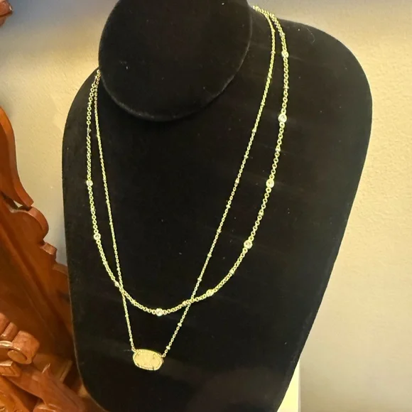 Kendra Scott Elisa Gold Multi-Strand Necklace in Iridescent Drusy - Picture 5 of 10